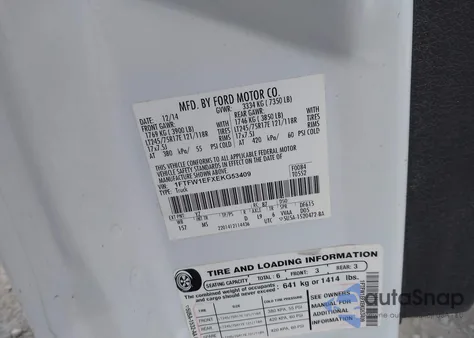 2014 Ford F-150 Xlt z USA, uszkodzony, nr VIN 1FTFW1EFXEKG53409